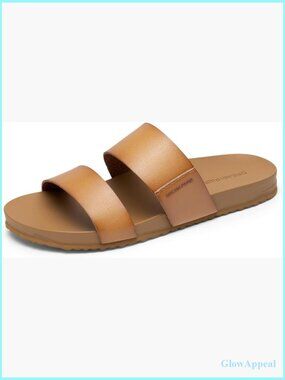 Women's Slide Sandals with Arch Support Cushioned Footbed Double Strap Casual